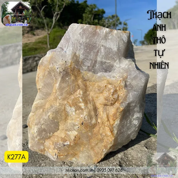 Thạch anh thô tự nhiên 16kg, cao 29cm x ngang 22cm x dày 17cm - K277A