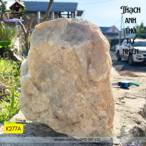 Thạch anh thô tự nhiên 16kg, cao 29cm x ngang 22cm x dày 17cm - K277A