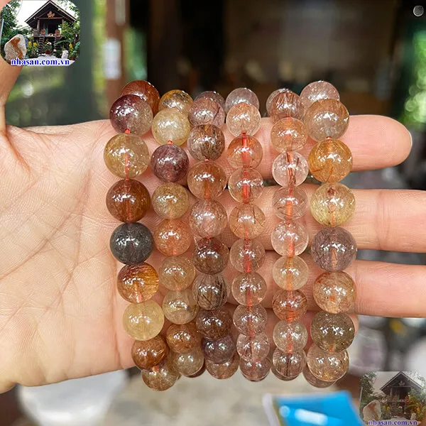 Vòng tay thạch anh tóc đỏ phong thủy