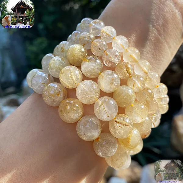 Vòng tay đá thạch anh tóc vàng