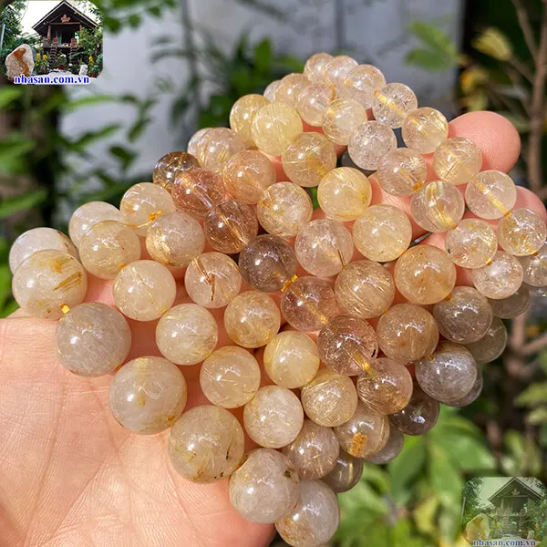 Vòng tay đá thạch anh tóc vàng