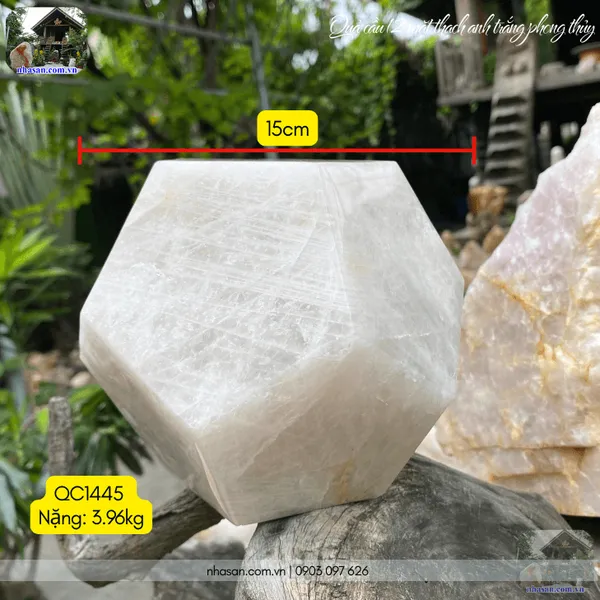 Cầu 12 mặt thạch anh trắng 3.96kg - 15cm - QC1445