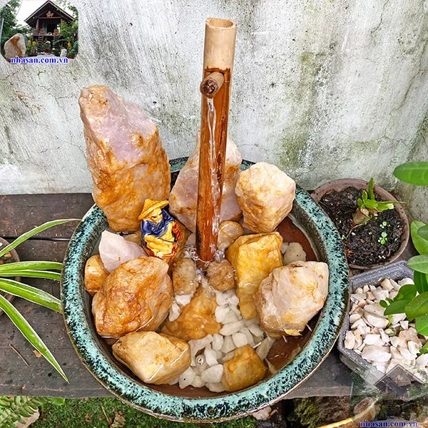 Thạch thủy bình kích hoạt năng lượng sân vườn, phòng khách, bàn trà, nơi làm việc