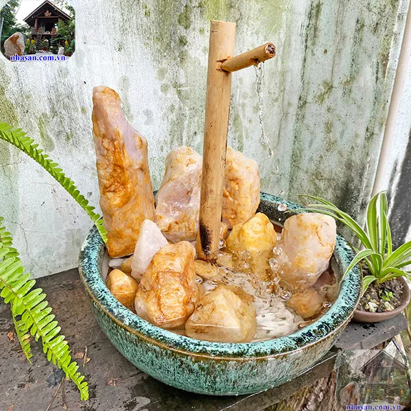 Thạch thủy bình kích hoạt năng lượng sân vườn, phòng khách, bàn trà, nơi làm việc