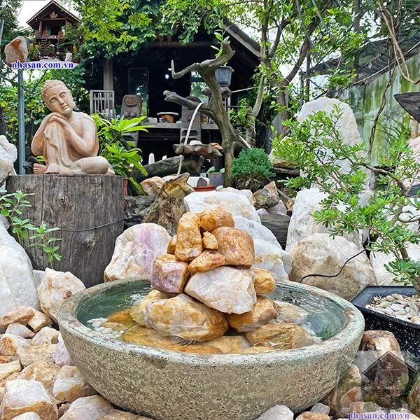 Thạch thủy bình đá thạch anh tự nhiên - Kích hoạt phong sinh thủy khởi