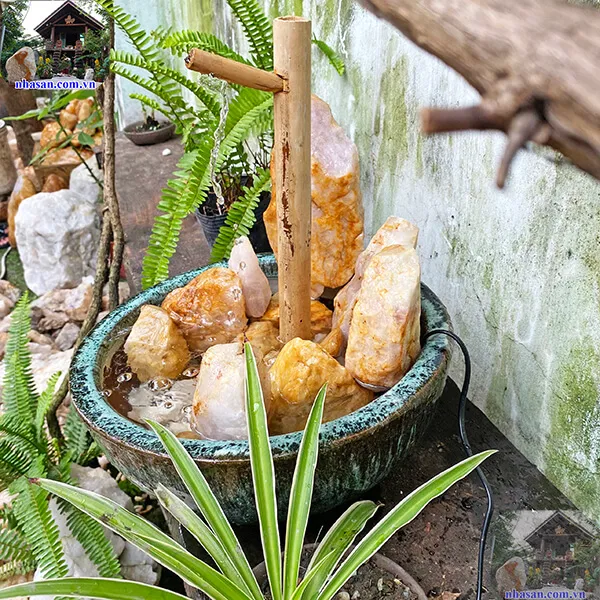 Thạch thủy bình kích hoạt năng lượng sân vườn, phòng khách, bàn trà, nơi làm việc