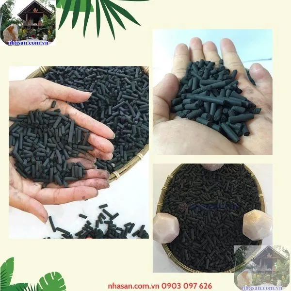 Than hoạt tính gáo dừa (dạng ống) - Rải nắp hầm cầu khử mùi hôi