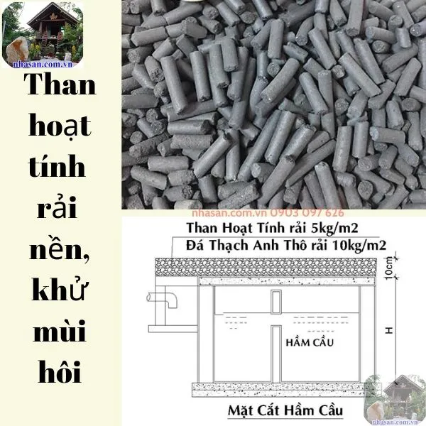 Than hoạt tính gáo dừa (dạng ống) - Rải nắp hầm cầu khử mùi hôi