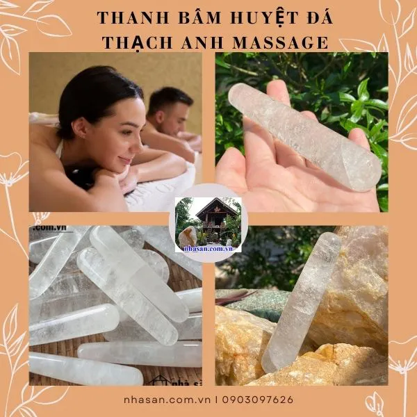 Thanh bấm huyệt đá thạch anh - Massage toàn thân hiệu quả