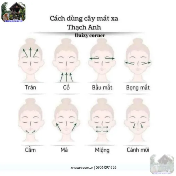 Thanh lăn massage mặt thạch anh trắng