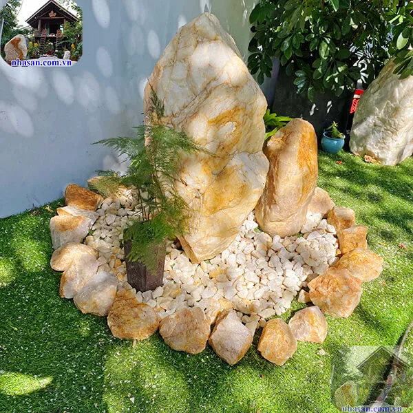 Thiết kế tiểu cảnh sân thượng bằng đá phong thủy giúp tích tụ tài lộc TC46