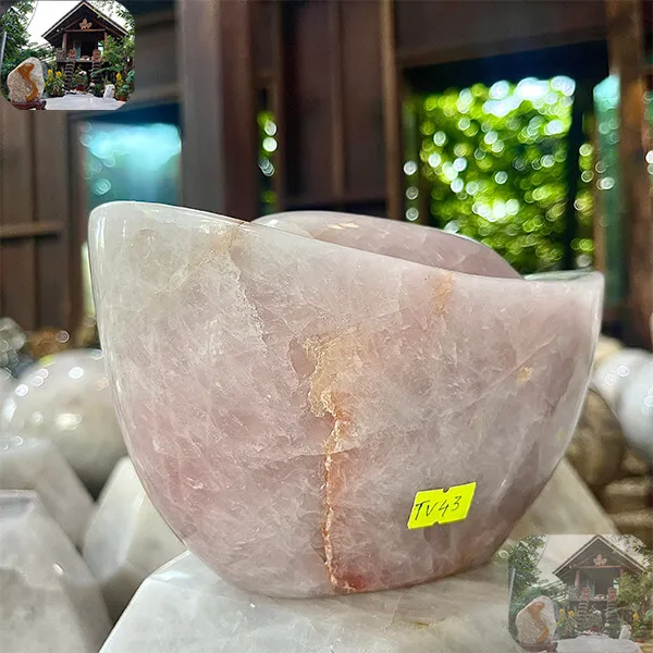 Thỏi vàng thạch anh hồng nặng 2.9kg, dài 18cm x rộng 10.5cm x cao 10.5cm - TV43