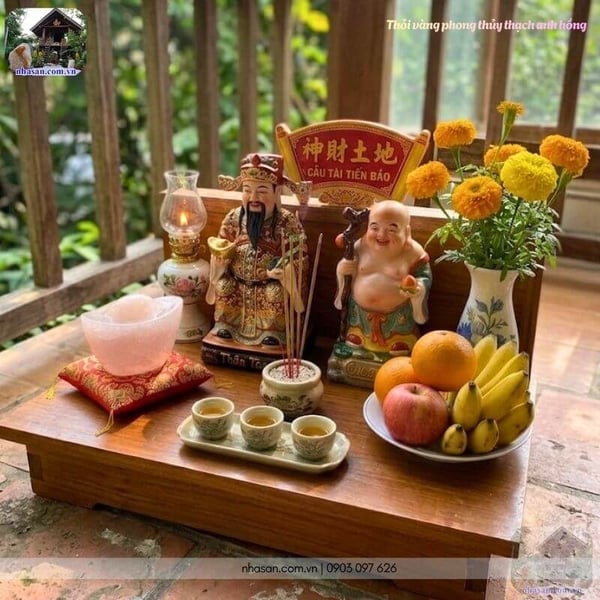 Thỏi vàng phong thủy thạch anh hồng TV50 1.16kg, dài 12.5cm x rộng 8cm x cao 9cm