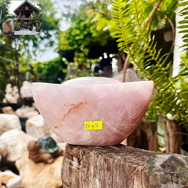 Thỏi vàng thạch anh hồng 2kg, dài 16.5cm x rộng 11cm x cao 8.5cm - TV42