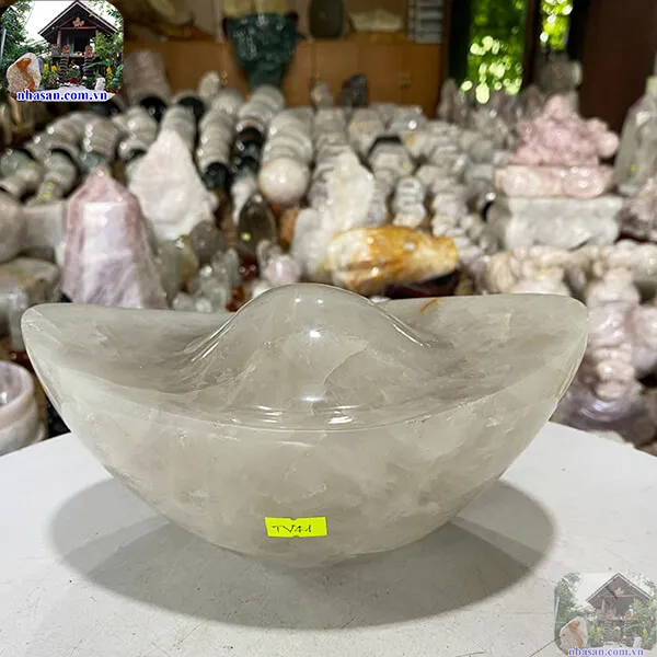Thỏi vàng phong thủy đá thạch anh trắng 3.8kg, kích thước (22 x 12 x 13 (cm)) - TV41