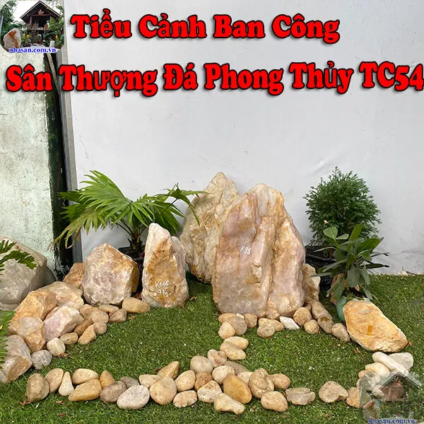 Tiểu cảnh ban công sân thượng bằng đá phong thủy giúp đột phá không gian sống TC54