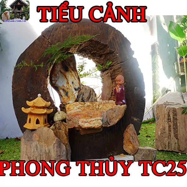 Góc tiểu cảnh đá phong thủy thư giãn đẹp đón tài lộc TC25
