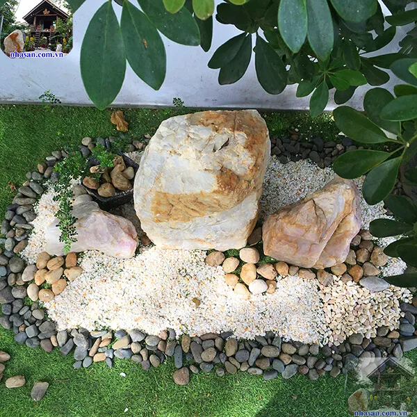 Tiểu cảnh đá thạch anh trang trí sân vườn nâng cao sức khỏe gia đình TC36 