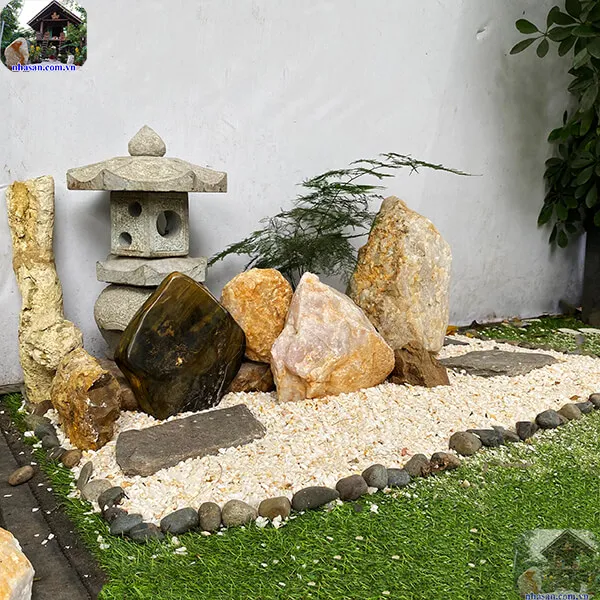 Tiểu cảnh góc sân vườn đá phong thủy cho nhà phố, biêt thự TC39