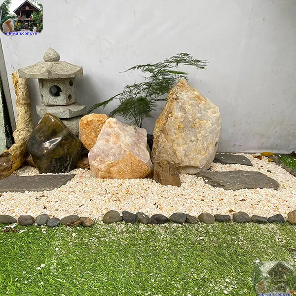 Tiểu cảnh góc sân vườn đá phong thủy cho nhà phố, biêt thự TC39