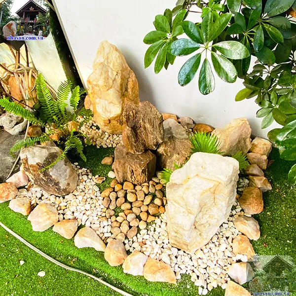 Mẫu tiểu cảnh sân vườn bằng đá phong thủy trấn hưng địa khí TC47