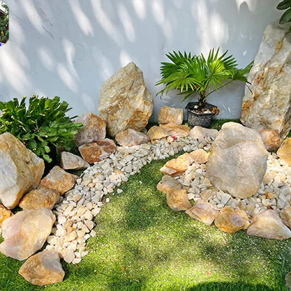 Tiểu cảnh sân vườn hình xoắn ốc bằng đá phong thủy cân bằng năng lượng TC51