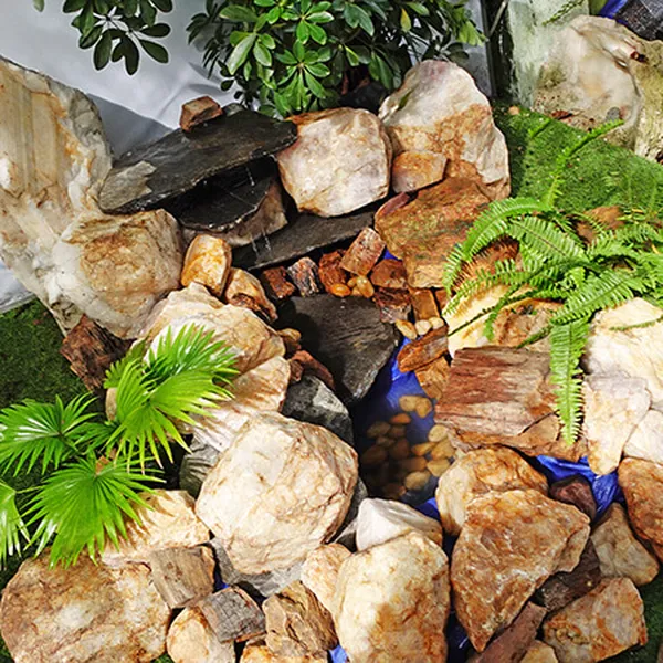 Tiểu cảnh suối đá phong thủy sân vườn - Liệu pháp chữa lành tâm hồn TC34