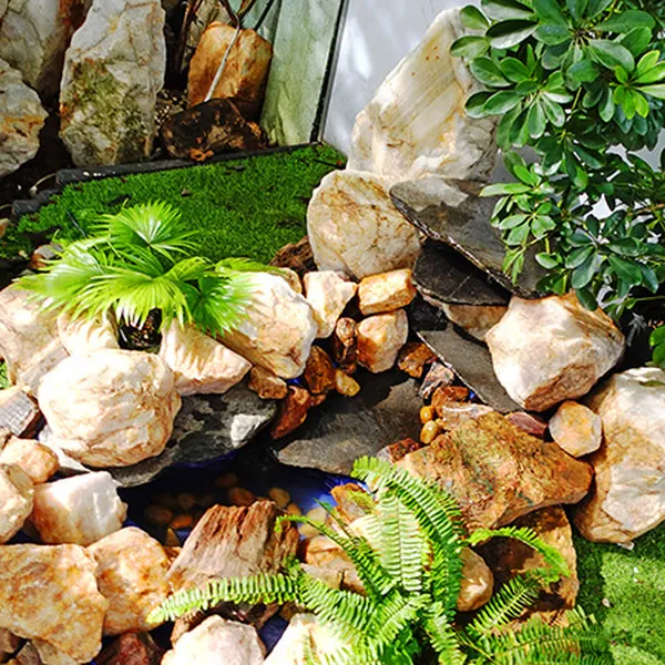 Tiểu cảnh suối đá phong thủy sân vườn - Liệu pháp chữa lành tâm hồn TC34