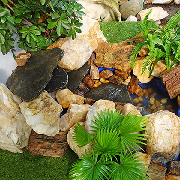 Tiểu cảnh suối đá phong thủy sân vườn - Liệu pháp chữa lành tâm hồn TC34