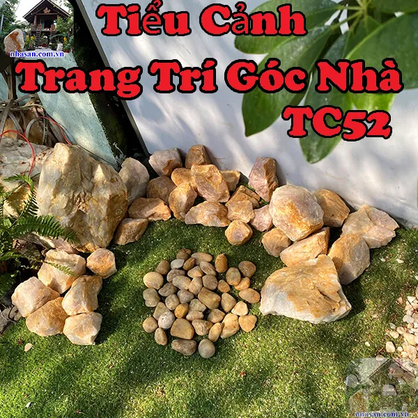 Tiểu cảnh trang trí góc nhà bằng đá phong thủy mang lại tài vận và may mắn TC52