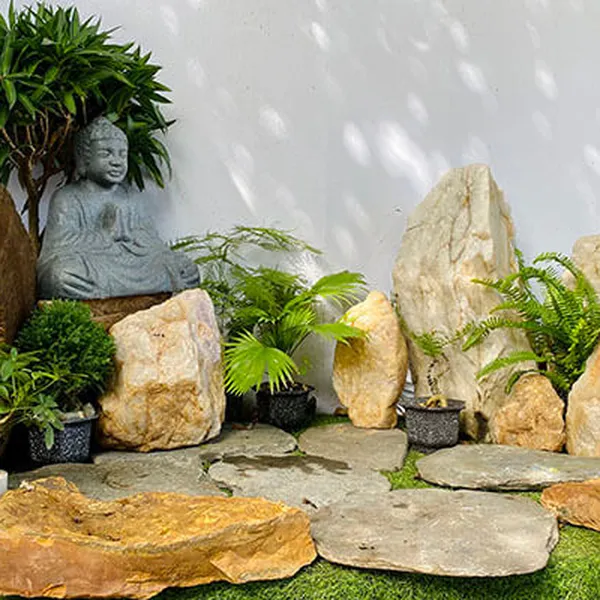 Trang trí tiểu cảnh tượng Phật thiền định giúp tiêu trừ vận hạn tránh thị phi TC29