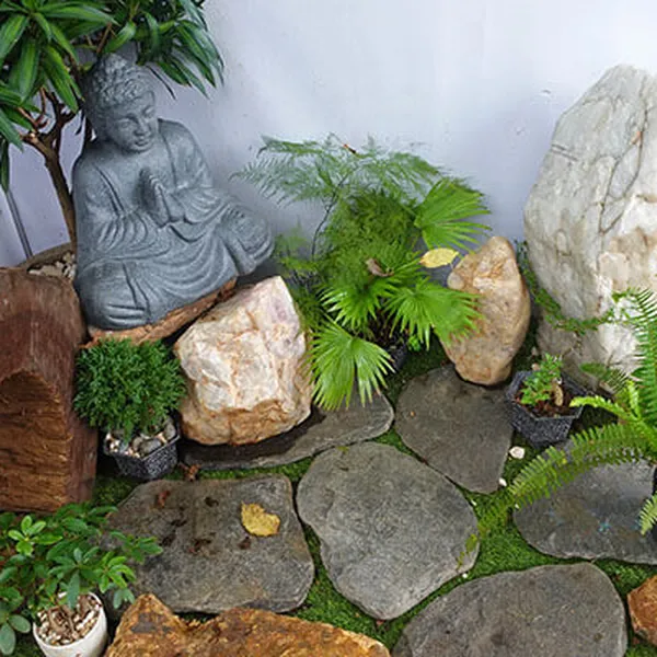 Trang trí tiểu cảnh tượng Phật thiền định giúp tiêu trừ vận hạn tránh thị phi TC29
