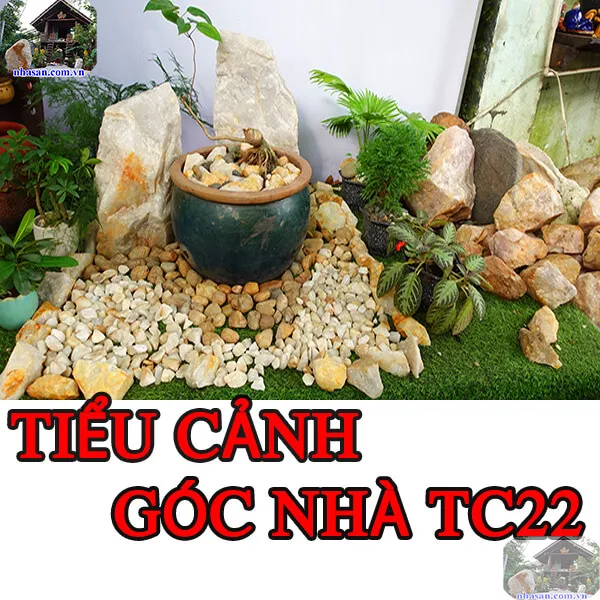 Trang trí tiểu cảnh góc nhà bằng đá phong thủy giúp thịnh vượng tài lộc TC22