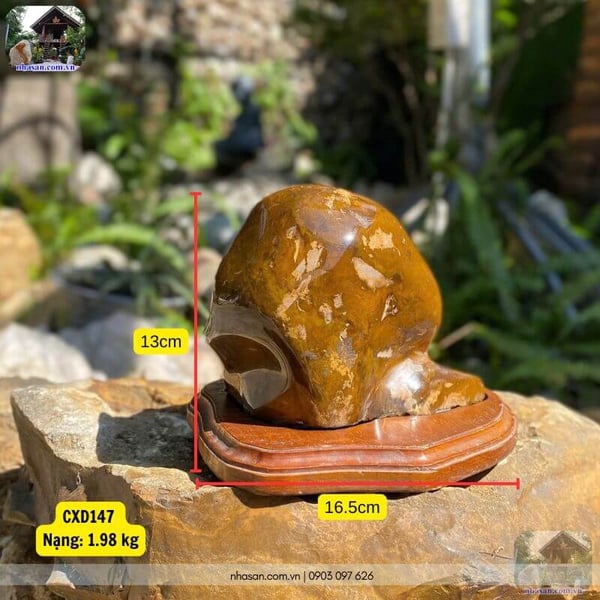 Trụ đá canxedon nâu đất CXD147- 1.98kg