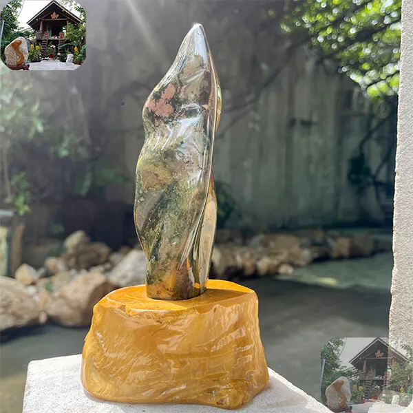 Trụ đá canxedon tự nhiên 1kg-CXD25