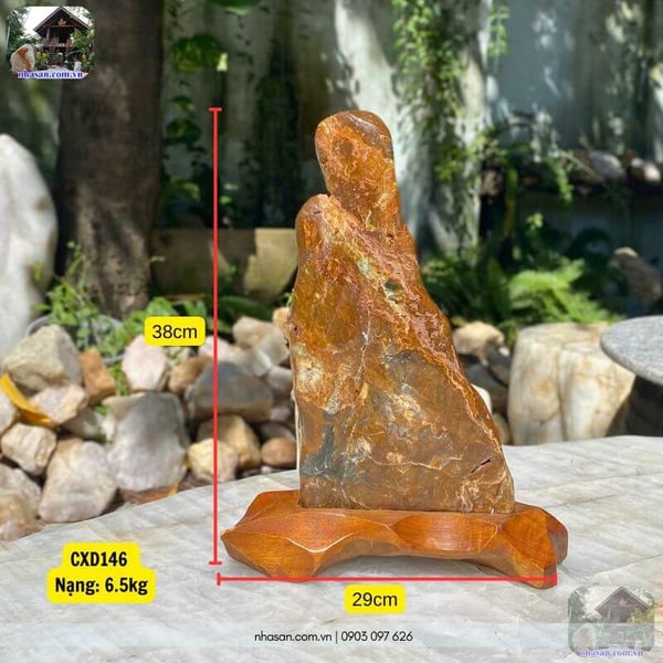 Trụ đá canxedon tự nhiên CXD146 - 6.5kg - cao 38cm