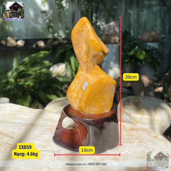 Trụ đá canxedon vàng đất 4.6kg - Biểu tượng của sự giàu sang, phú quý