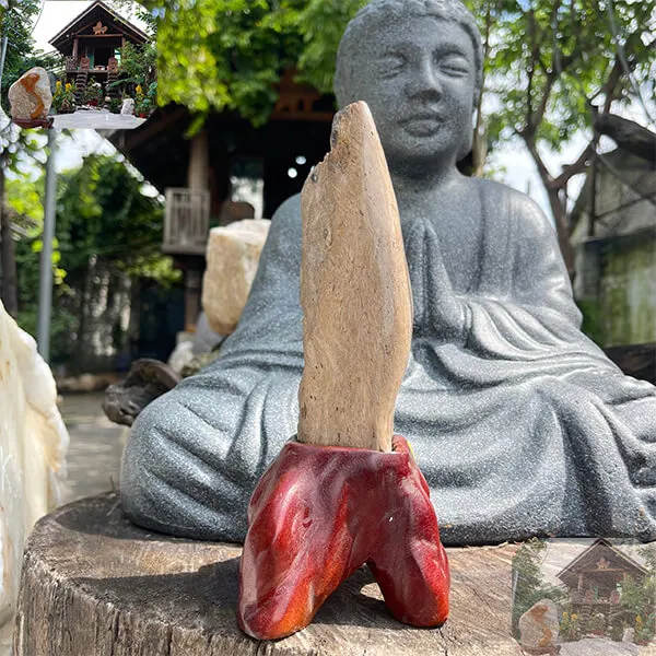 Trụ đá gỗ hóa thạch trang trí bàn làm việc 1.2kg - Sắc thái thiên nhiên cho không gian làm việc