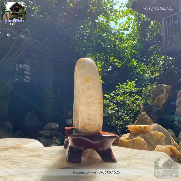 Trụ thạch anh bông vàng 5.6kg, cao 26cm x ngang 19cm - TAV125