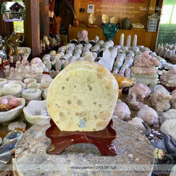 Trụ thạch anh bông vàng 5.6kg, cao 26cm x ngang 19cm - TAV125