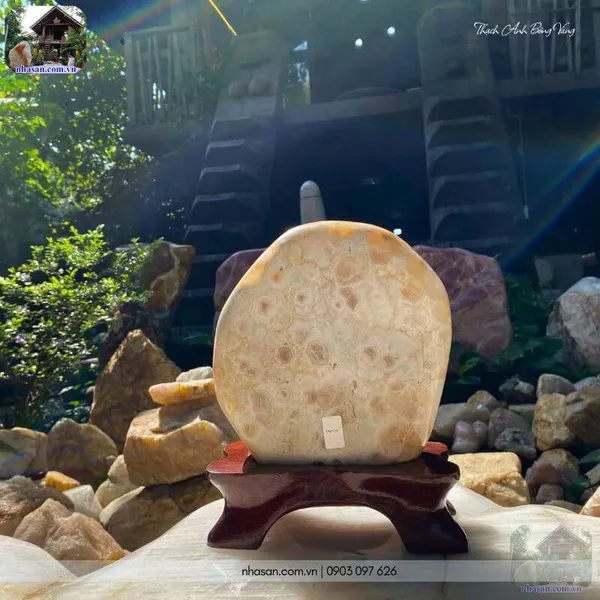 Trụ thạch anh bông vàng 5.6kg, cao 26cm x ngang 19cm - TAV125