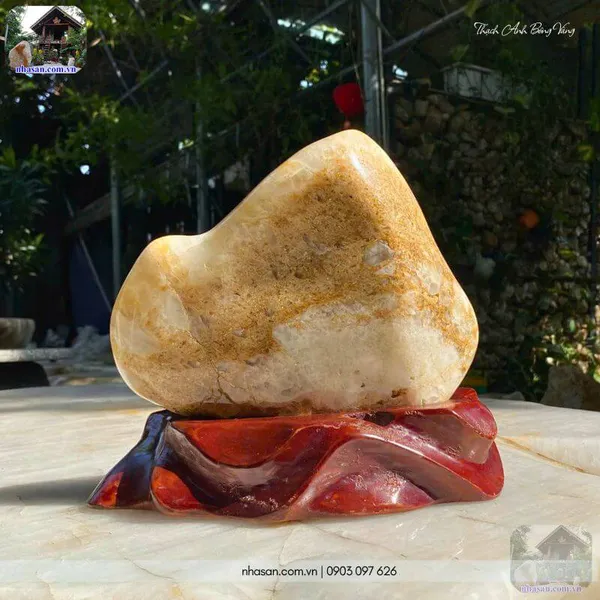 Trụ thạch anh bông vàng 8.4kg, cao 25cm x ngang 25cm-TAV126