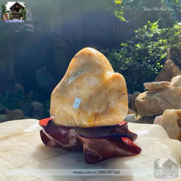 Trụ thạch anh bông vàng 8.4kg, cao 25cm x ngang 25cm-TAV126