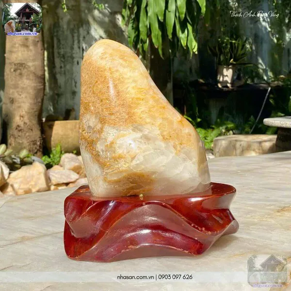 Trụ thạch anh bông vàng 8.4kg, cao 25cm x ngang 25cm-TAV126