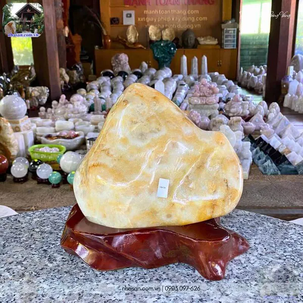 Trụ thạch anh bông vàng 8.4kg, cao 25cm x ngang 25cm-TAV126