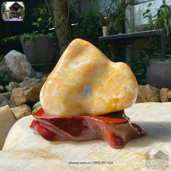 Trụ thạch anh bông vàng 8.4kg, cao 25cm x ngang 25cm-TAV126