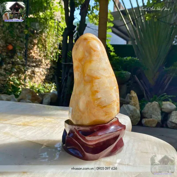 Trụ thạch anh bông vàng 6.4kg, cao 27cm x ngang 17cm - TAV123