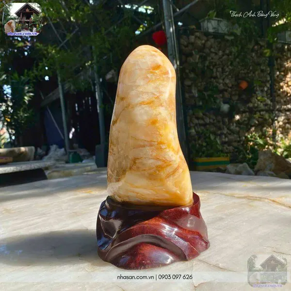 Trụ thạch anh bông vàng 6.4kg, cao 27cm x ngang 17cm - TAV123