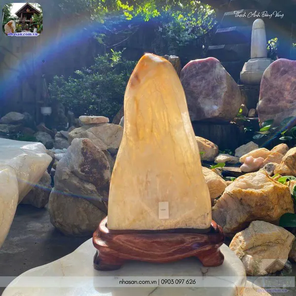 Trụ thạch anh bông vàng 6kg, cao 30cm x ngang 15cm x dày 16cm - TAV29