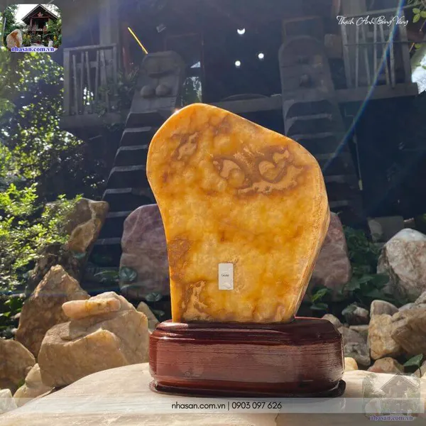 Trụ thạch anh bông vàng 8.2kg, cao 29cm x ngang 19cm - TAV88